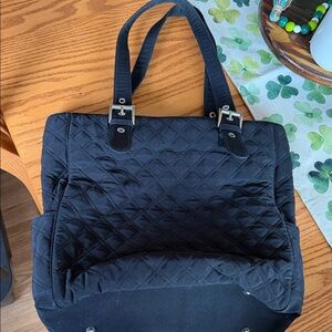 Vera Bradley Elegant Black Quilted Tote Bag